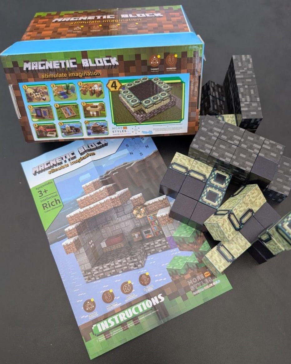Magnetic Building Blocks inspired by Minecraft (46 pcs)