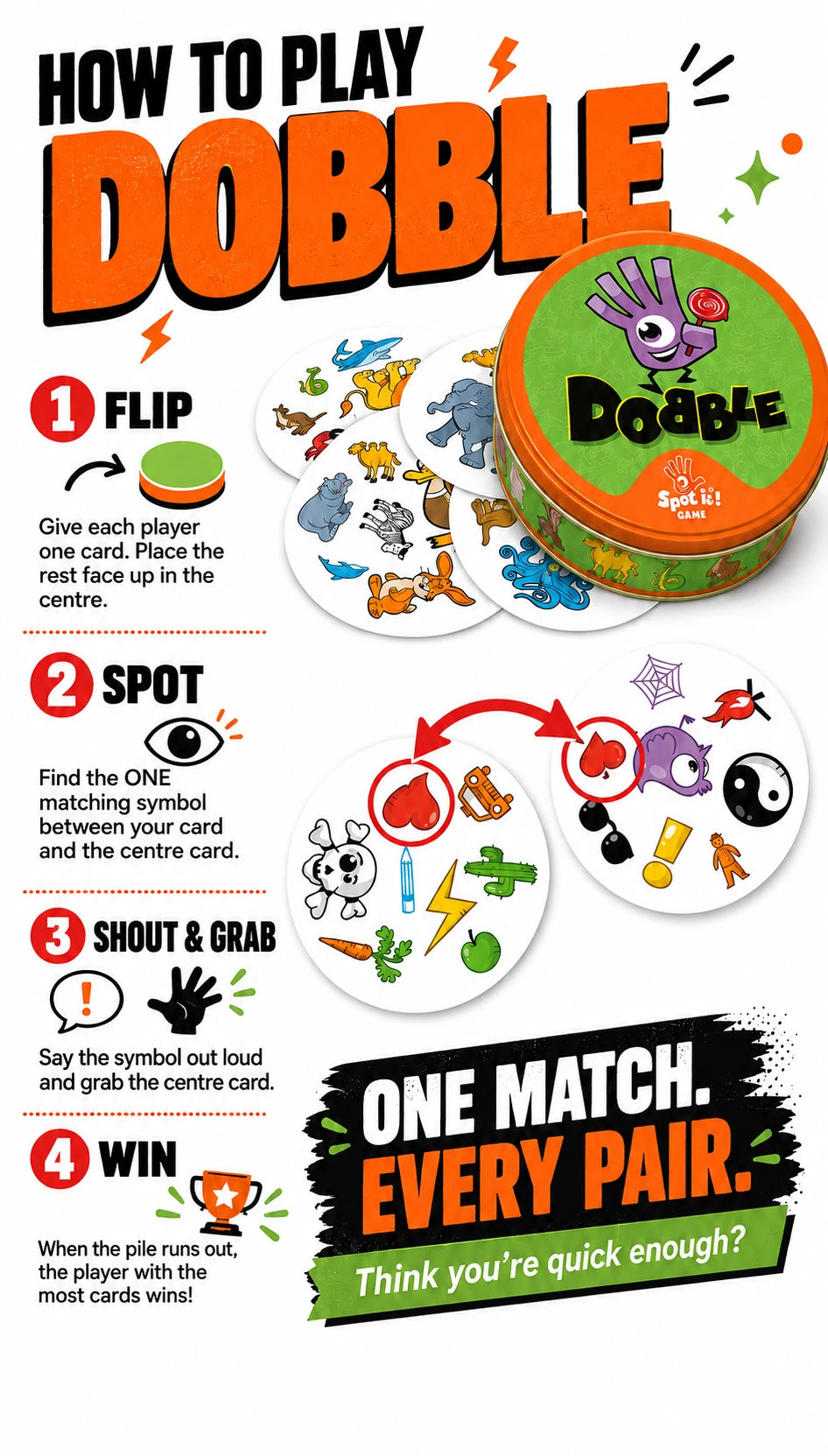 Dobble (Original) -  Fast-Reflex Matching Card Game